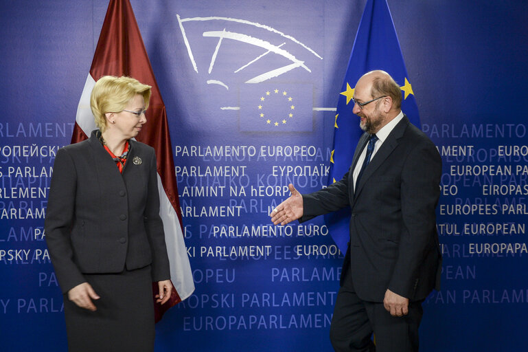 Fotografija 5: Martin SCHULZ - EP President meets with Inara MURNIECE, Speaker of the Saeima