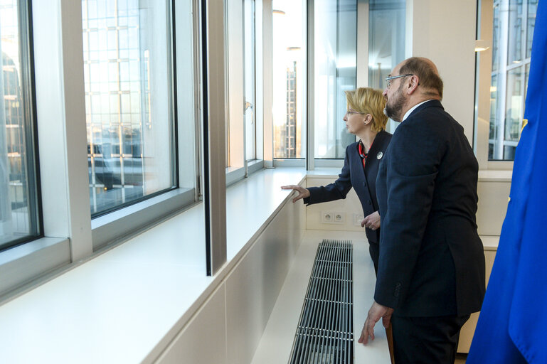 Fotografija 4: Martin SCHULZ - EP President meets with Inara MURNIECE, Speaker of the Saeima