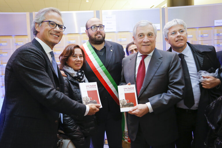 Antonio TAJANI - EP President meets with a group of visitors MEP Salvatore CICU