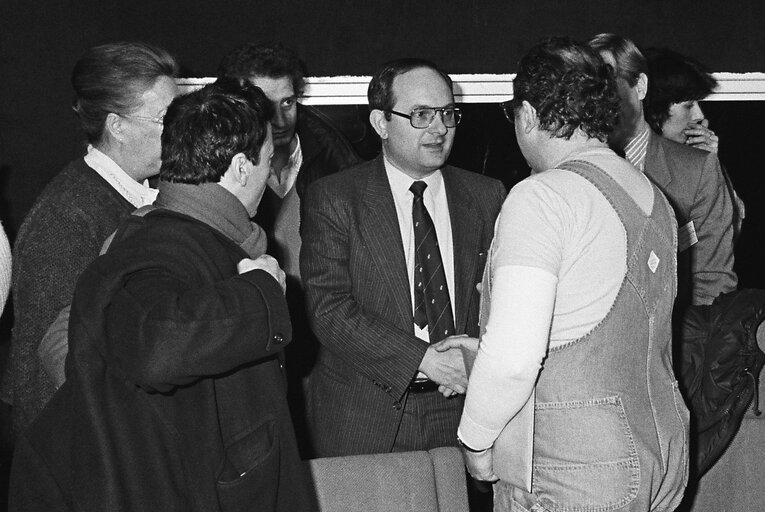 Zdjęcie 10: Press conference with French humorist Coluche about the Restos du Coeur in Strasbourg on 20 February 1986