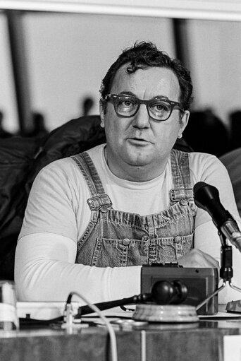 Zdjęcie 13: Press conference with French humorist Coluche about the Restos du Coeur in Strasbourg on 20 February 1986