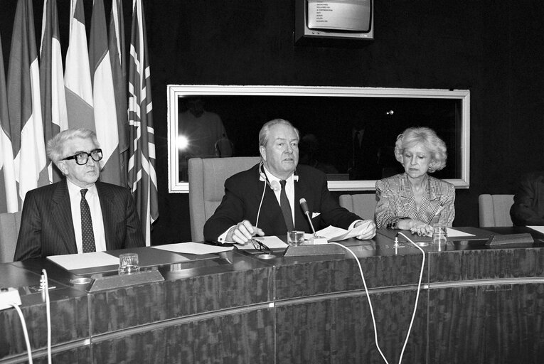 Press Conference of MEP Jean Marie LE PEN at the European Parliament in Strasbourg