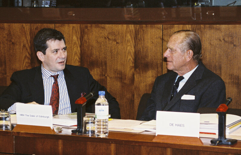 Visit of Prince Philip, the Duke of Edinburgh in Strasbourg in September 1991.