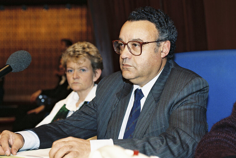 EP Vice President presiding over a meeting at the EP in Strasbourg - February 1991