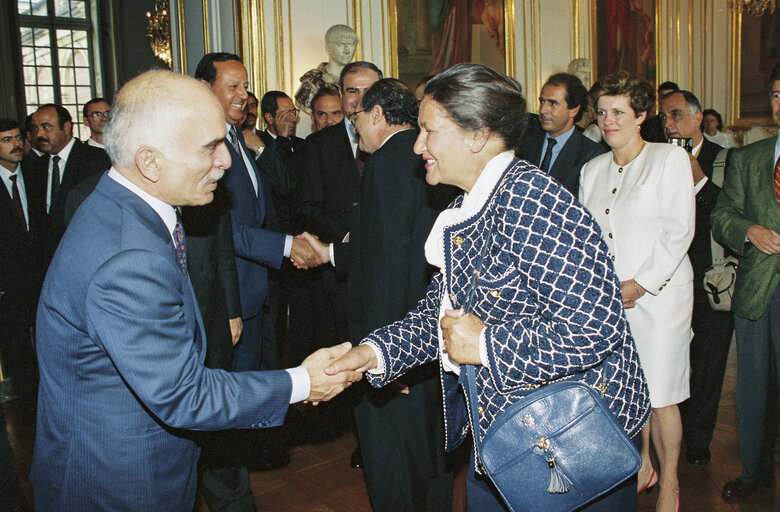 Fotografi 10: Visit of King HUSSEIN of Jordan in Strasbourg in September 1991.