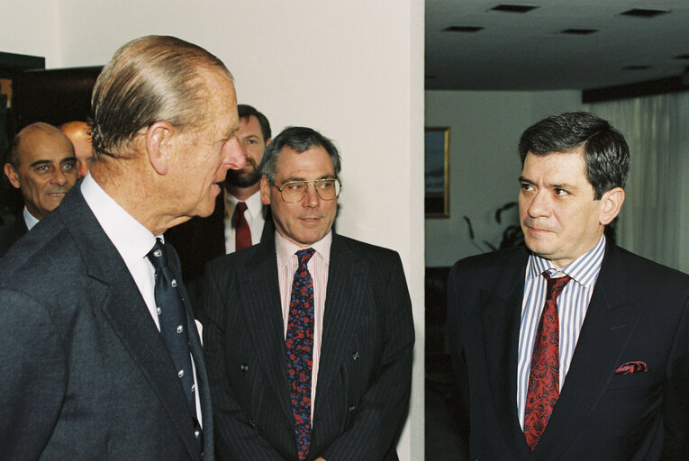 Visit of Prince Philip, the Duke of Edinburgh in Strasbourg in September 1991.