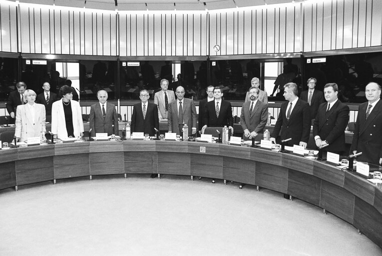 Fotografie 6: Meeting with the representatives of Balkans countries parliaments in Strasbourg in September 1991.