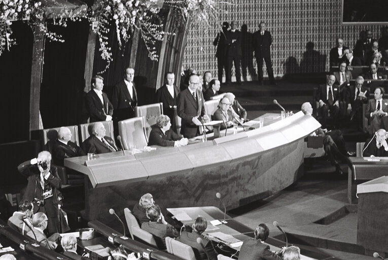 President Valery GISCARD d'ESTAING Inaugurate the Palais de l'Europe in Strasbourg