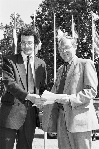 MEPs Edward NEWMAN and Alex SMITH at the European Parliament in Strasbourg