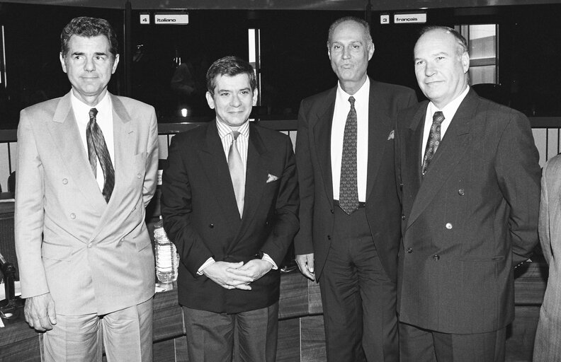 Photo 8: Meeting with the representatives of Balkans countries parliaments in Strasbourg in September 1991.