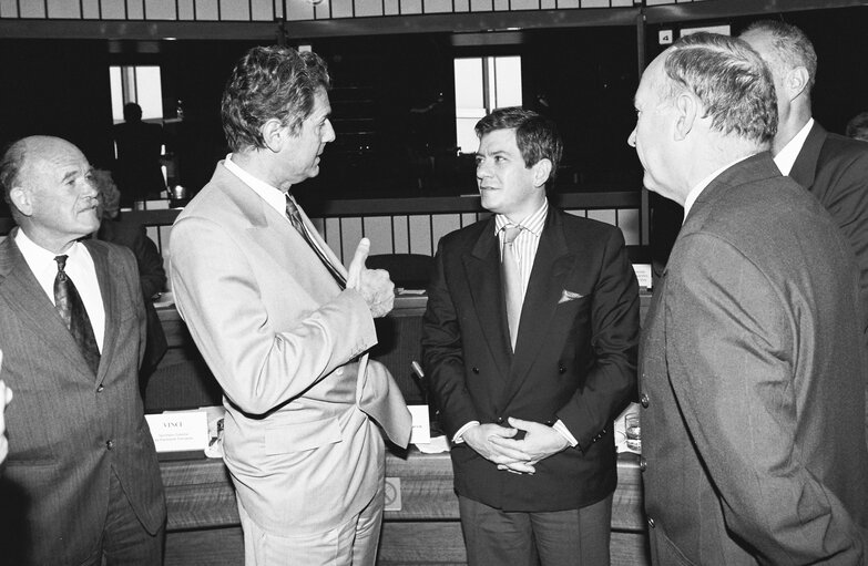 Photo 9: Meeting with the representatives of Balkans countries parliaments in Strasbourg in September 1991.