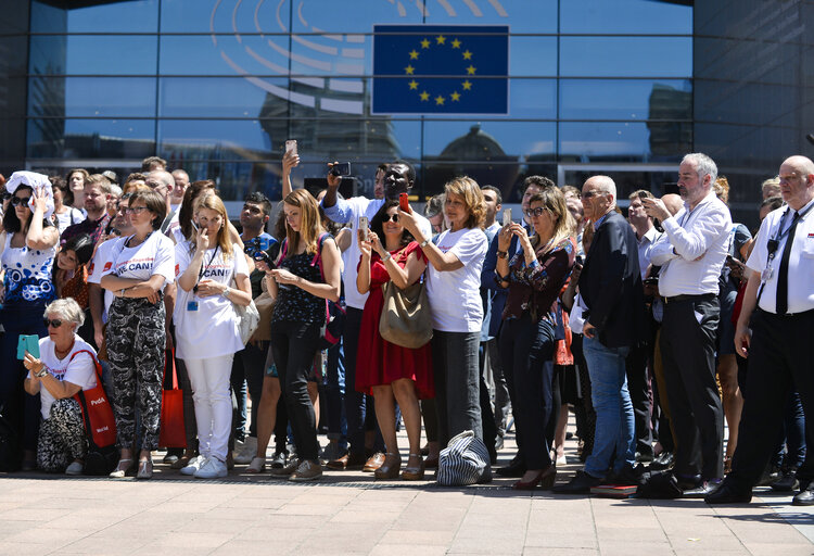 Outdoor ballet performance by Syrian dancer Ahmad Joudeh celebrating the United Nations World Refugee Day