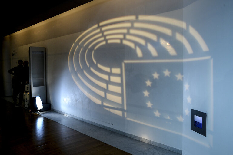 EP logo on the Hemicycle  - EP building in Strasbourg