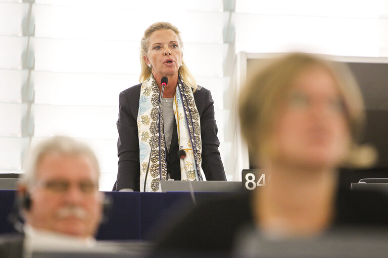 Снимка 22: Plenary session week 41 2015 in Strasbourg European Council and Commission statements - Conclusions of the informal European Council of 23 September 2015    Votes followed by explanations of votes  Votes  Council and Commission statements - Humanitarian situation of refugees within the EU and neighbouring countries