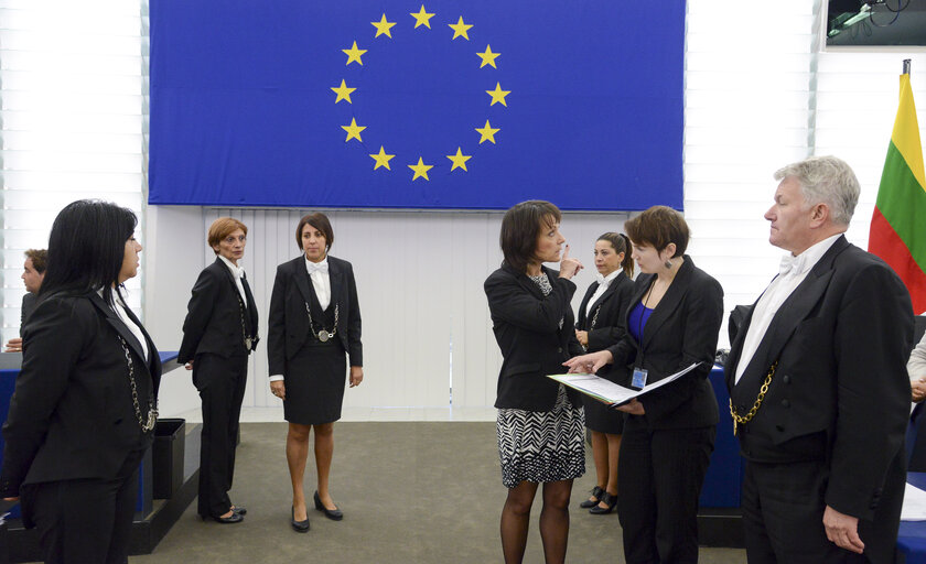 Sylvie GUILLAUME, EP Vice-President in plenary chamber in Strasbourg
