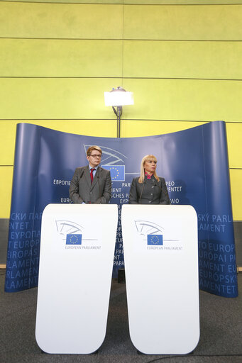 Fotografija 19: Press conference following the Hearing of Commissioner-designate for Internal Market, Industry, Entrepreneurship and SMEs - ITRE - IMCO