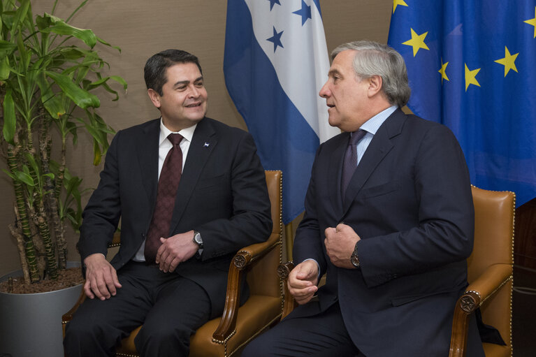 Valokuva 9: Visit of Juan Orlando HERNANDEZ, President of the Honduras to the European Parliament in Brussels