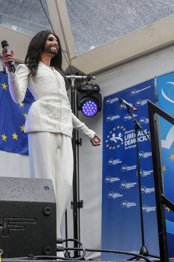 Photo 2: Eurovision 2014 song contest winner concert on Esplanade Solidarnosc at the European Parliament in Brussels