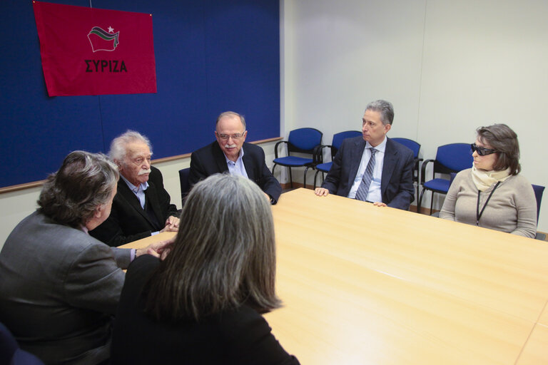 Syriza MEPs at the European Parliament in Brussels