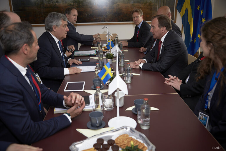 Nuotrauka 1: European Council June 2017 - EP President meets with the Prime Minister of Sweden