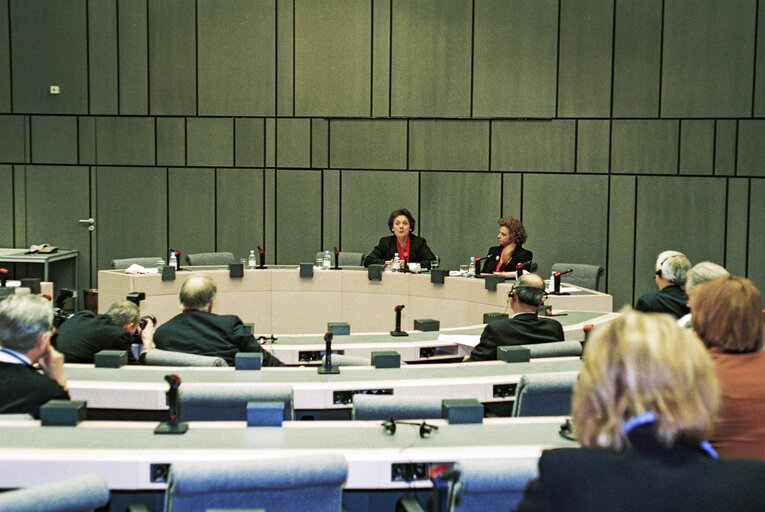 Fotografi 2: Meeting with MEP Catherine LALUMIERE at the European Parliament in Brussels