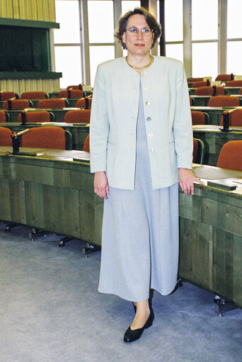 Photo 2: MEP Riitta MYLLER at the European Parliament in Strasbourg