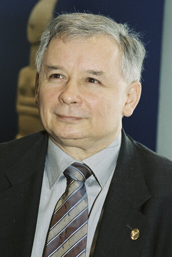 Foto 1: Jaroslaw KACZYNSKI, Polish politician, in Strasbourg in April 2004.