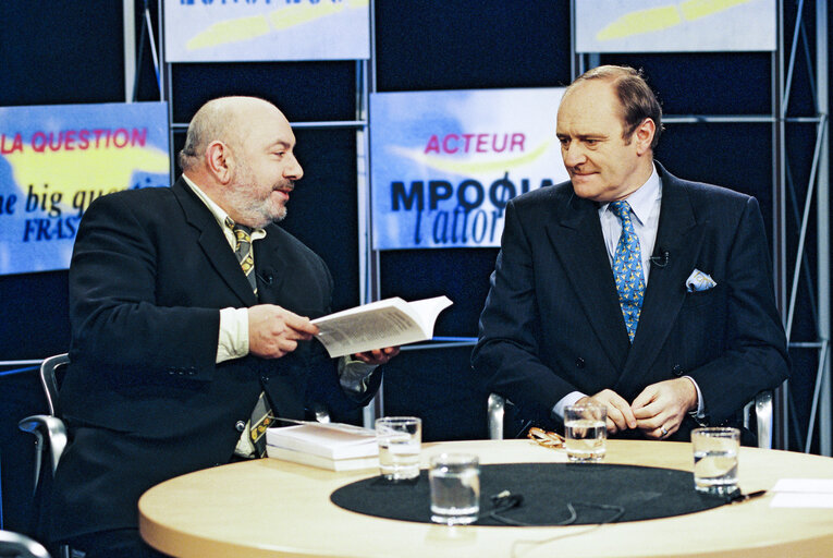 Fotogrāfija 15: French Commissioner Yves-Thibault de SILGUY takes part in the France 3 TV broadcast Europeos in Strasbourg