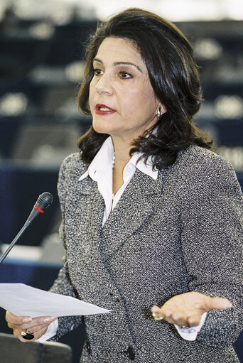 MEP Rodi KRATSA-TSAGAROPOIULOU   at the European Parliament in Strasbourg