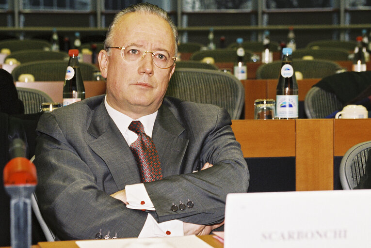 Fotografia 1: Michel-Ange SCARBONCHI during a meeting in Brussels in January 1998.