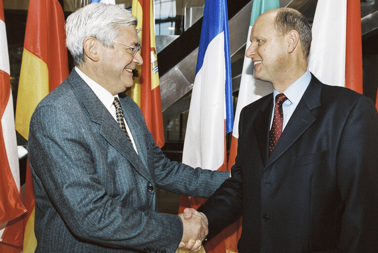 Fotogrāfija 12: MEP Bruno GOLLNISCH, Carl LANG   at the European Parliament in Strasbourg