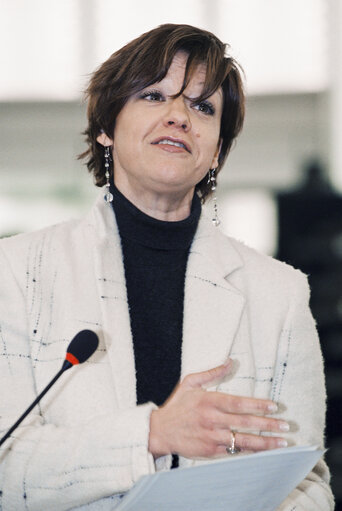 Photo 6: MEP Monica FRASSONI in Plenary Session at the European Parliament in Strasbourg