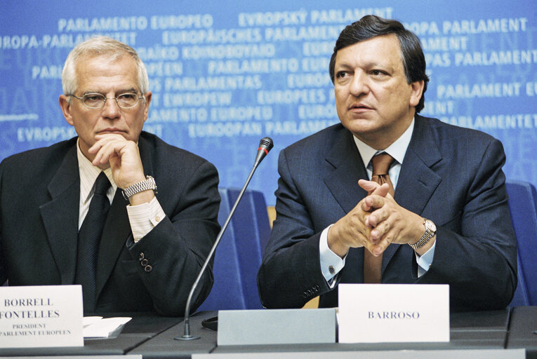 Fotogrāfija 35: Press Conference of Jose Manuel BARROSO EC President at the European Parliament in Strasbourg