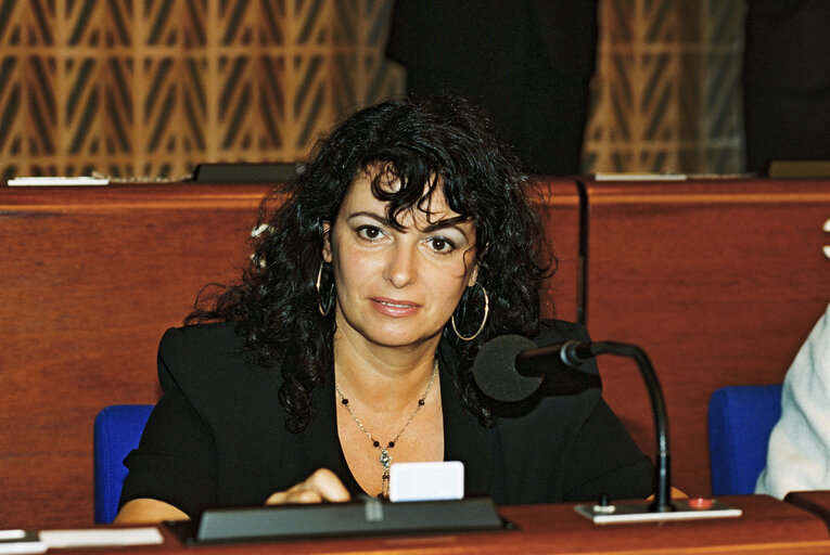 Portrait of Brian Aline PAILLER in the Hemicycle at Strasbourg