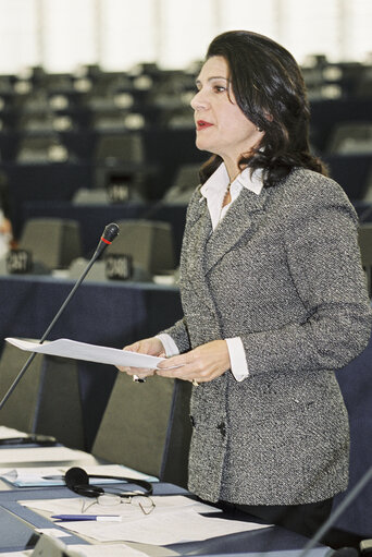 MEP Rodi KRATSA-TSAGAROPOIULOU   at the European Parliament in Strasbourg