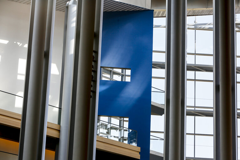 Photo 27: European Parliament building in Strasbourg - Architectural details