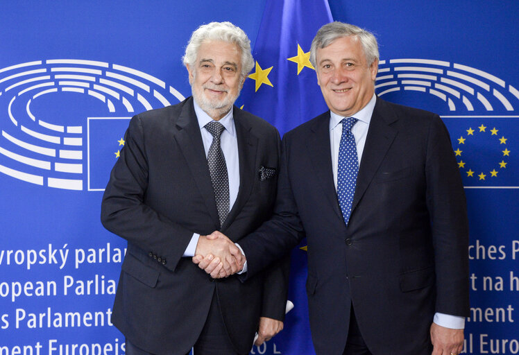 Antonio TAJANI - EP President meets with Placido DOMINGO