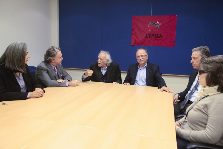 Syriza MEPs at the European Parliament in Brussels