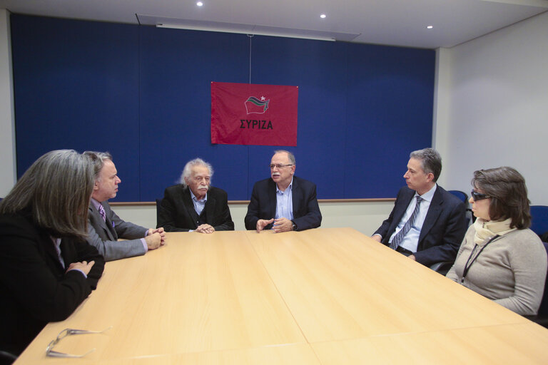 Syriza MEPs at the European Parliament in Brussels