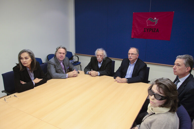 Syriza MEPs at the European Parliament in Brussels