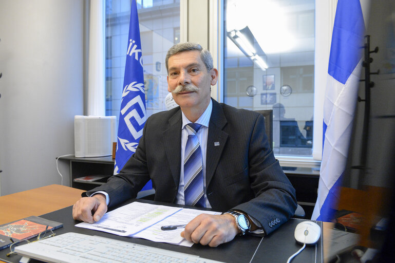 Fotagrafa 1: MEP Eleftherios SYNADINOS at the European Parliament in Brussels