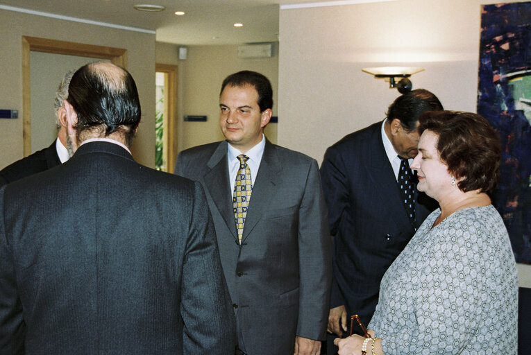 Jose Maria GIL-ROBLES GIL-DELGADO EP President meets Marietta GIANNAKOU and Konstantinos KARAMANLIS.