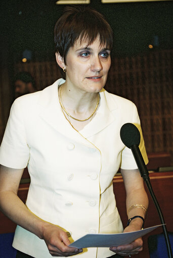 Zdjęcie 4: Speech of Mrs Anne Christine POISSON in the Hemicycle at Strasbourg