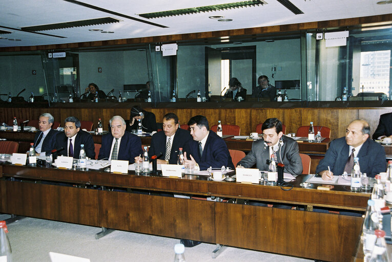 Photo 1: Meeting with ta delegation from Azerbaijan led by the Speaker of the National Assembly, Murtuz Najaf oglu ALASGAROV, also spelled as Murtuz ALESKEROV
