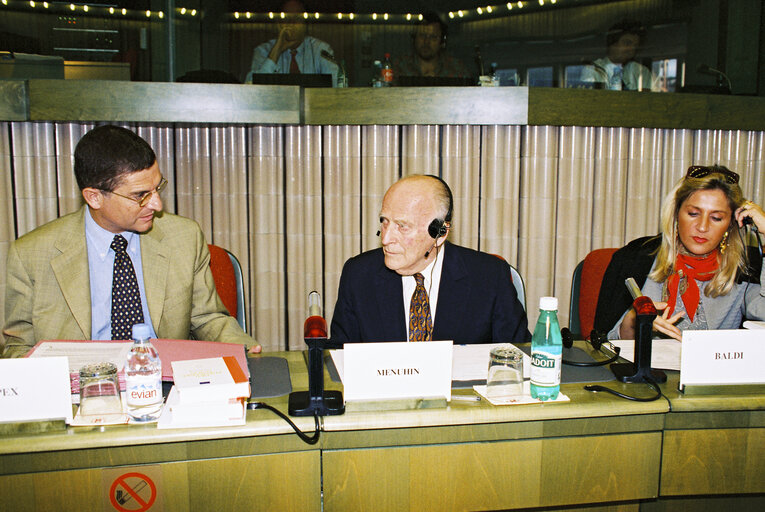 Φωτογραφία 6: Meeting with Lord Yehudi MENUHIN, President of the International Yehudi Menuhin Foundation.