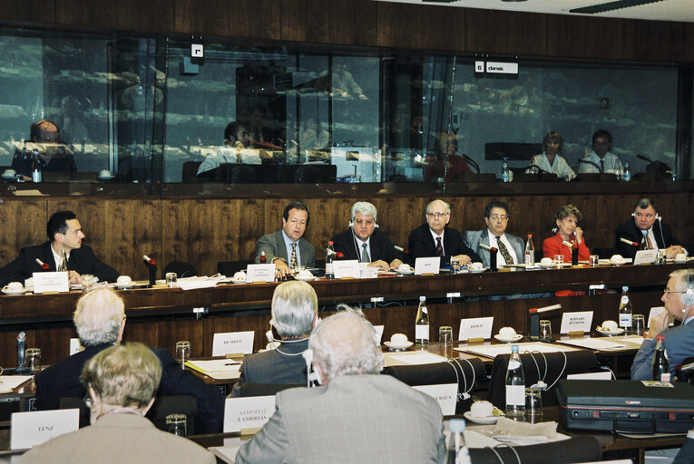 Fotografija 5: Visit of Israeli Foreign Minister David LEVY to the EP in Brussels - Exchange of views with AFET Committee