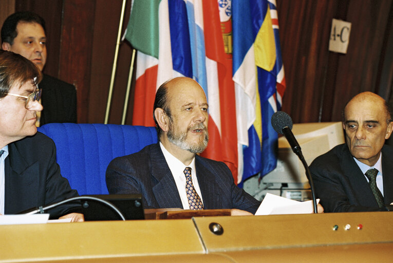 Photo 12 : Plenary Session in Strasbourg. Election of the President of the European Parliament