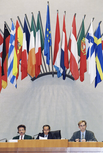 EP Vice-President Alessandro FONTANA presides over a plenary session in Brussels