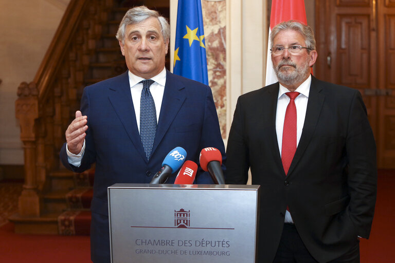 Foto 1: Official visit of the President of the European Parliament to Luxembourg- Meeting with Mars DI BARTOLOMEO, President of the Chamber of Deputies Public Session