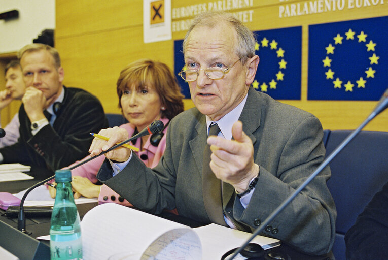 Fotografia 6: Press conference on the results of the WWF inquiry - chemicals check up in Strasbourg on April 21, 2004.